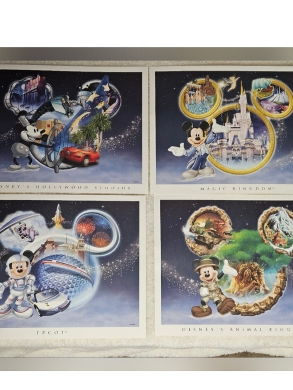 4 Print Disney Lithograph Set